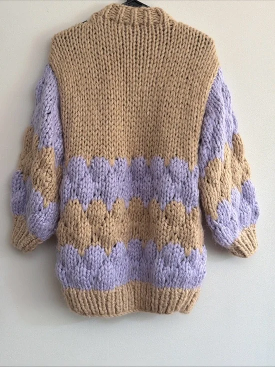 NWT Anthropologie X Free People M Cozy Clouds Chunky Open Knit Texture Cardigan - Picture 9 of 13